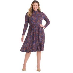 ModCloth paisley mock neck midi dress